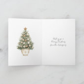 Cream Stripes Christmas Tree Star Ornaments カード (内部)