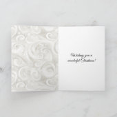 Cream Swirls Christmas Tree Ladder with Blanket カード (内部)