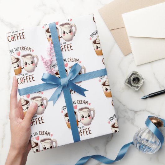 Cream to My Coffee Love Gift Wrapping Paper ラッピングペーパー (ギフト)