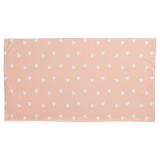 Cream Triangles Pattern Pair Of Pillowcases 枕カバー (正面左)