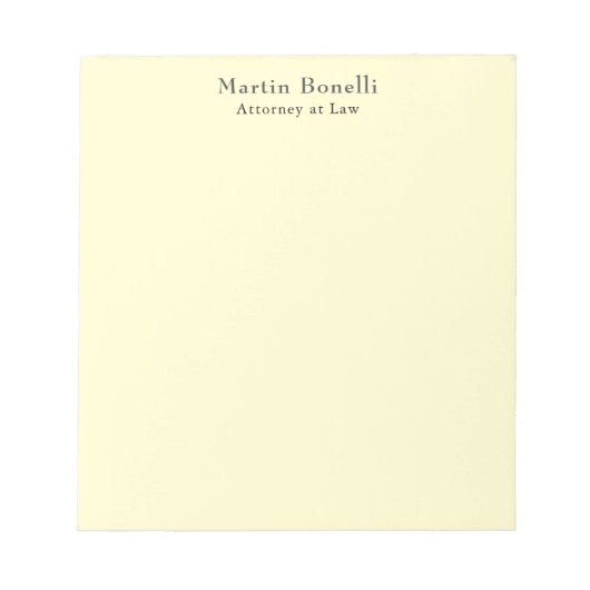 Cream Unique Classic Personalized Custom Own Name ノートパッド (正面)