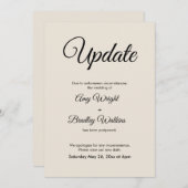 Cream Updateの延期結婚のお知らせ 招待状 (正面/裏面)