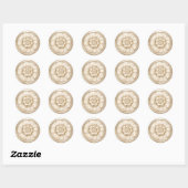 Cream Vintage Baroque Embossed Look Seal ラウンドシール (シート)