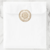Cream Vintage Baroque Embossed Look Seal ラウンドシール (バッグ)