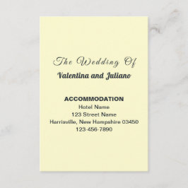 Cream Wedding Accommodation Portrait エンクロージャーカード