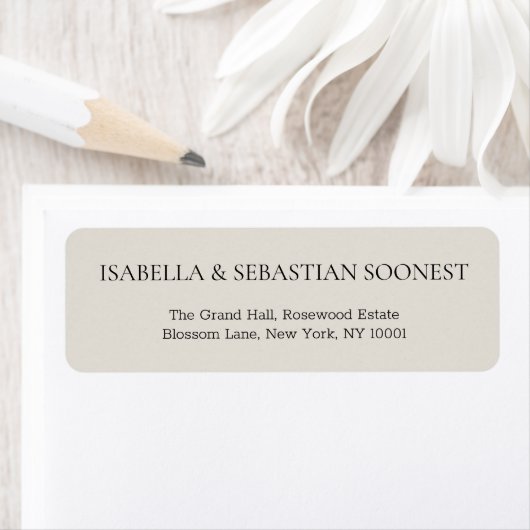 Cream Wedding Address ラベル (インサイチュ)
