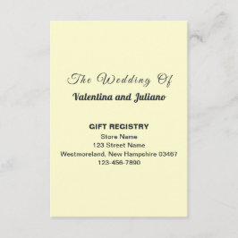 Cream Wedding Gift Registry Portrait エンクロージャーカード