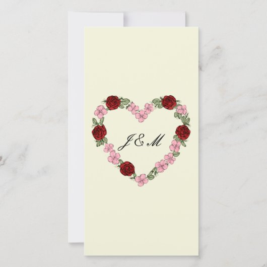 Cream wedding program - Floral Heart (裏面)