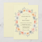 Cream Whimsical Spring Wedding 招待状 (正面/裏面)