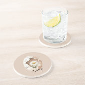 Cream White Daisy Floral Egg コースター (側面)