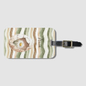 Cream White Daisy Flowers ラゲッジタグ (正面横)