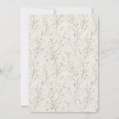 Cream White Floral Bridal Shower 招待状 (裏面)