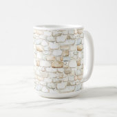 Cream White Grey Faux Stones   コーヒーマグカップ (正面右)