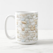 Cream White Grey Faux Stones   コーヒーマグカップ (左)