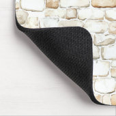 Cream White Grey Faux Stones マウスパッド (コーナー)