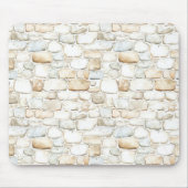 Cream White Grey Faux Stones マウスパッド (正面)