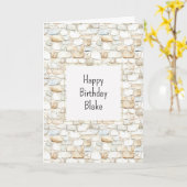 Cream White Grey Faux Stones Birthday カード (黄色い花)