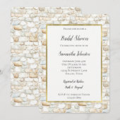 Cream White Grey Faux Stones Bridal Shower 招待状 (正面/裏面)