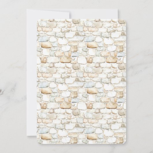 Cream White Grey Faux Stones Bridal Shower 招待状 (裏面)