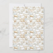 Cream White Grey Faux Stones Wedding   招待状 (裏面)