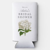 Cream White Hydrangea Bridal Shower Party スリム缶クーラー (裏面)