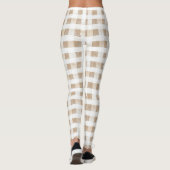 Cream White Plaid Stripes  レギンス (裏面)