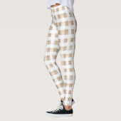 Cream White Plaid Stripes  レギンス (左)