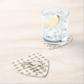 Cream White Plaid Stripes Horse Birthday ペーパーコースター (インサイチュ)