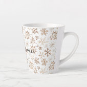 Cream White Snowflakes Christmas カフェラテマグ (右)