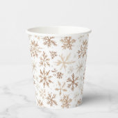 Cream White Snowflakes Christmas 紙コップ (左)