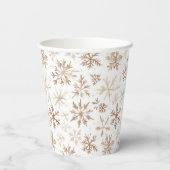 Cream White Snowflakes Christmas Tree 紙コップ (裏面)