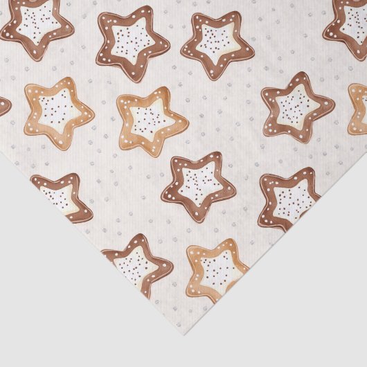 Cream White Stars Christmas 薄葉紙 (詳細)