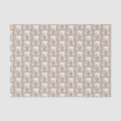 Cream White Teddy Bears Hearts Baby Shower 薄葉紙 (正面)