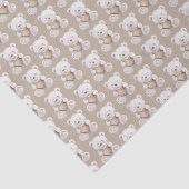 Cream White Teddy Bears Hearts Baby Shower 薄葉紙 (詳細)