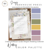 Cream Wildflower Garden Elegant Wedding 招待状