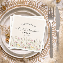 Cream Wildflower Wedding in Boho Style スタンダードカクテルナプキン
