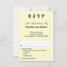 Cream With Slate Typography Portrait Wedding RSVP
