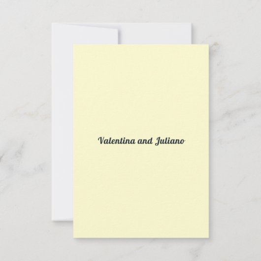 Cream With Slate Typography Portrait Wedding RSVP (裏面)