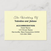 Cream With Slate Typography Wedding Accommodation エンクロージャーカード (正面)