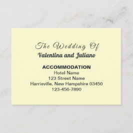 Cream With Slate Typography Wedding Accommodation エンクロージャーカード