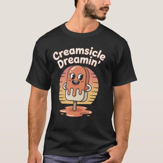 Creamsicle Dreamin’ T-Shirt – Fun Retro Popsicle D Tシャツ (正面)