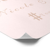 Creamy Beigeの結婚Welcome Hashtagの結婚サイン ポスター (角)