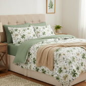 Creamy Beige Green Watercolor Shamrocks Pattern 枕カバー