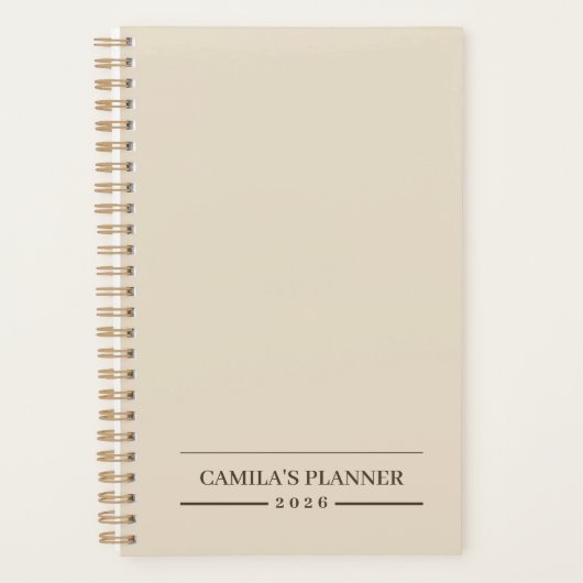 Creamy Beige Planner | Elegant & Personalized  プランナー手帳 (正面)