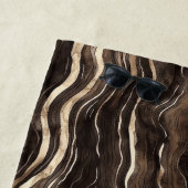 Creamy Brown Chocolate Gold Wavy Stripes  ビーチタオル (インサイチュ)
