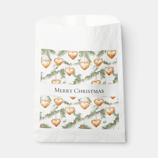 Creamy Caramel Hearts Christmas Tree Branches フェイバーバッグ (正面)