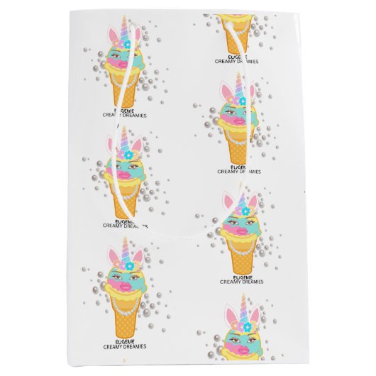 Creamy Dreamies Birthday Wrapping Paper ミディアムペーパーバッグ (正面)