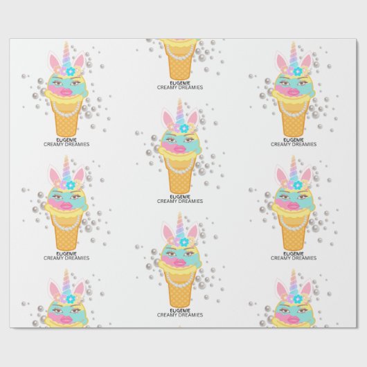 Creamy Dreamies Birthday Wrapping Paper ラッピングペーパー (フラット)