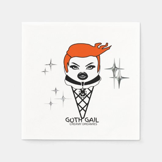 Creamy Dreamies Goth Gail drink napkins  スタンダードカクテルナプキン (正面)