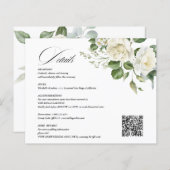 Creamy Floral Eucalyptus QR code Details Wedding (正面/裏面)